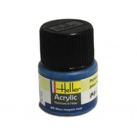 Bleu moyen mat Heller 89 acrylique - 12ml - HELLER 9089
