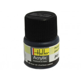 Noir de charbon satiné Heller 85 acrylique - 12ml - HELLER 9085