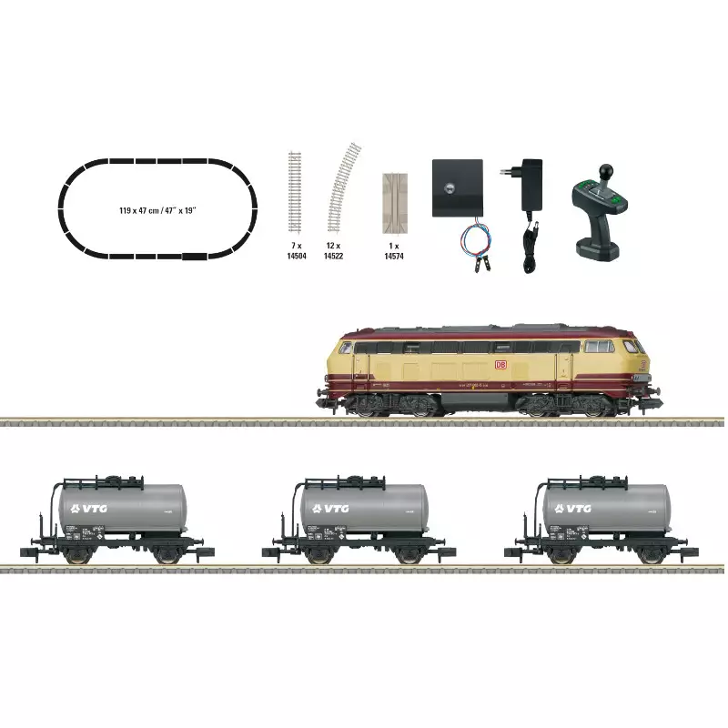 Pack De Démarrage Numérique Minitrix/Trix N 11145 – Train De Marchandises Avec Loco BR 185.2 DB, 15 Pièces, Neuf
