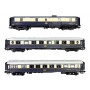 Coffret 3 voitures CIWL "Etoile du Nord" SET 1/2 ép II - HO 1/87 - JOUEF HJ4198