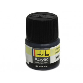 Noir mat Heller 33 acrylique - 12ml - HELLER 9033