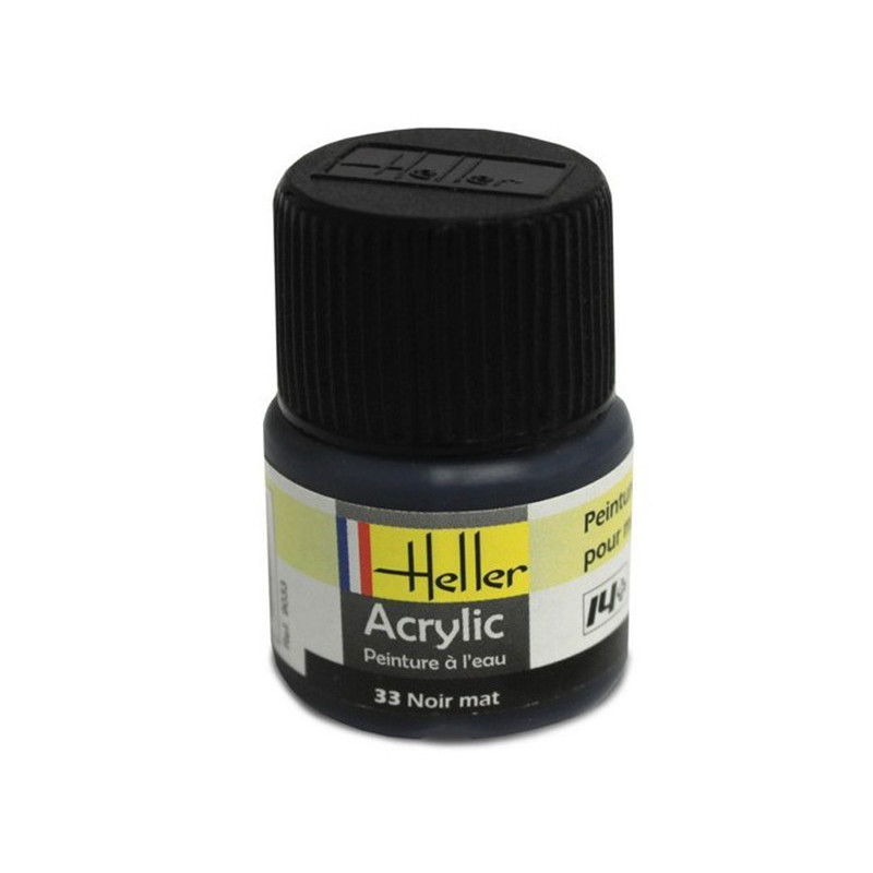 Noir mat Heller 33 acrylique - 12ml - HELLER 9033