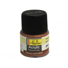 Marron clair brillant Heller 9 acrylique - 12ml - HELLER 9009