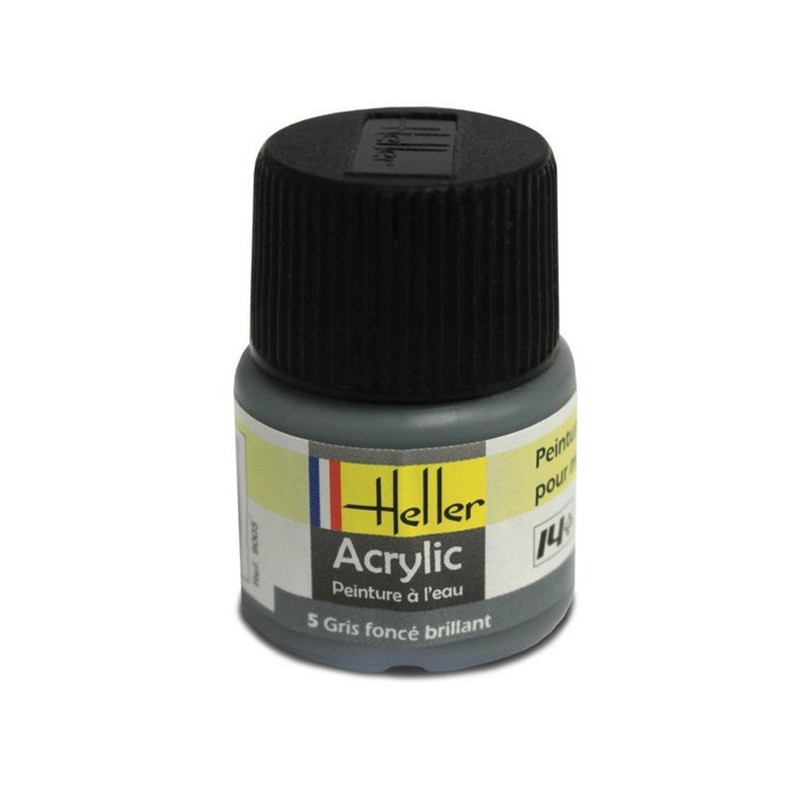 Gris foncé brillant Heller 5 acrylique - 12ml - HELLER 9005