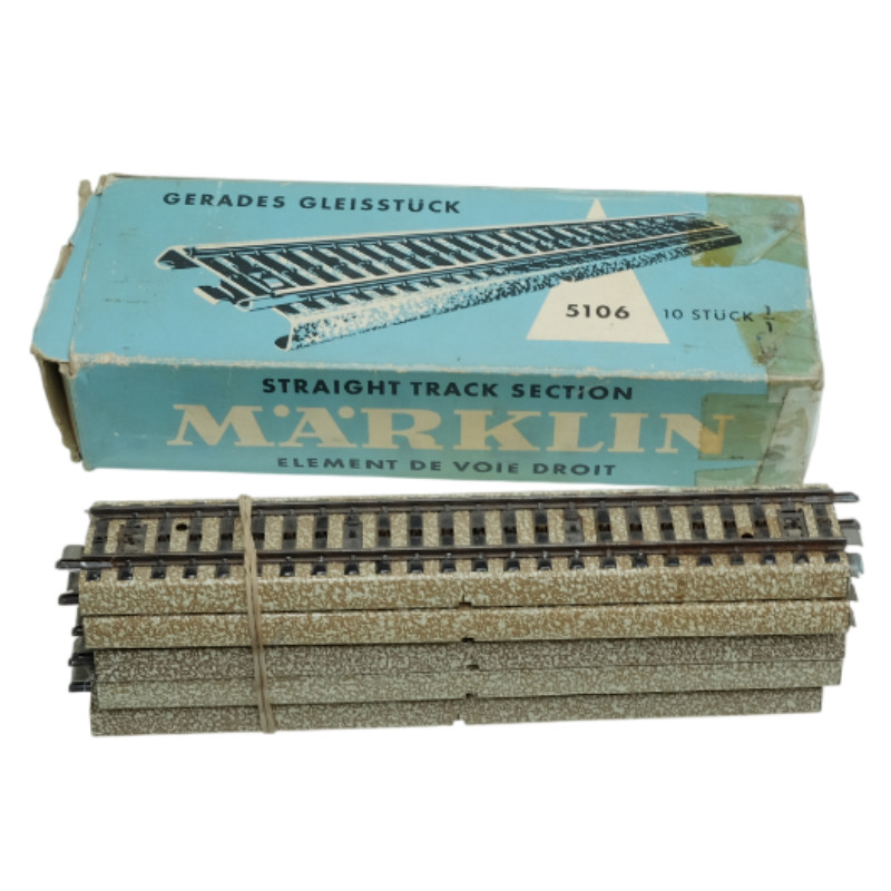 17x rails droits 180 mm voie M Märklin 5106