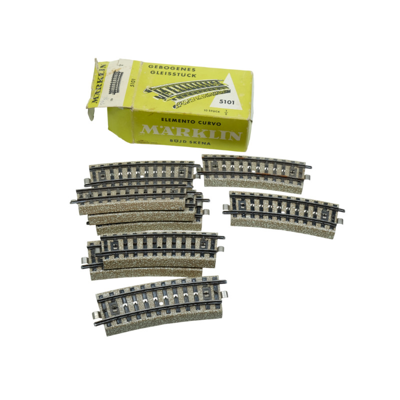 10x rails courbes rayons 360mm 15° courbes voie M Märklin 5101