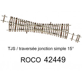 Traversée Jonction Simple (TJS) 230mm 15 degrés - ROCO 42449