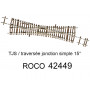 Traversée Jonction Simple (TJS) 230mm 15 degrés - ROCO 42449