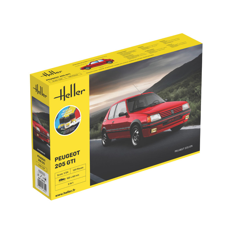 Peugeot 205 GTI Kit Complet - échelle 1/24 - HELLER 58705