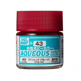 H-043 rouge vin brillant Mr Hobby Gunze Aqueous - pot acrylique 10 ml
