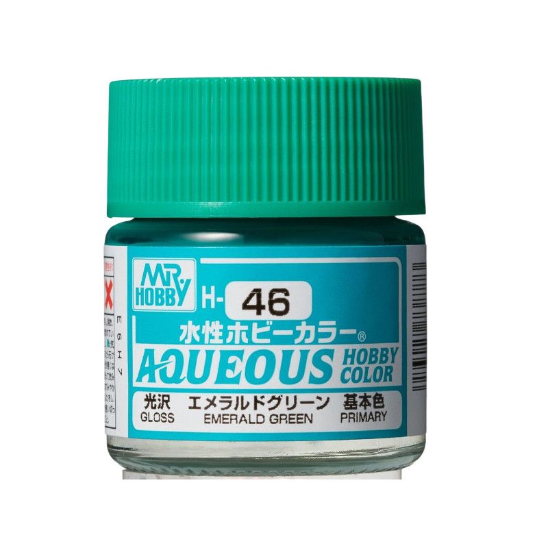 H-046 vert émeraude brillant Mr Hobby Gunze Aqueous - pot acrylique 10 ml
