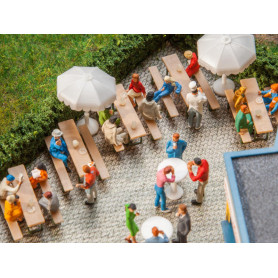 5x ensembles de tables et bancs - HO 1/87 - FALLER 180963