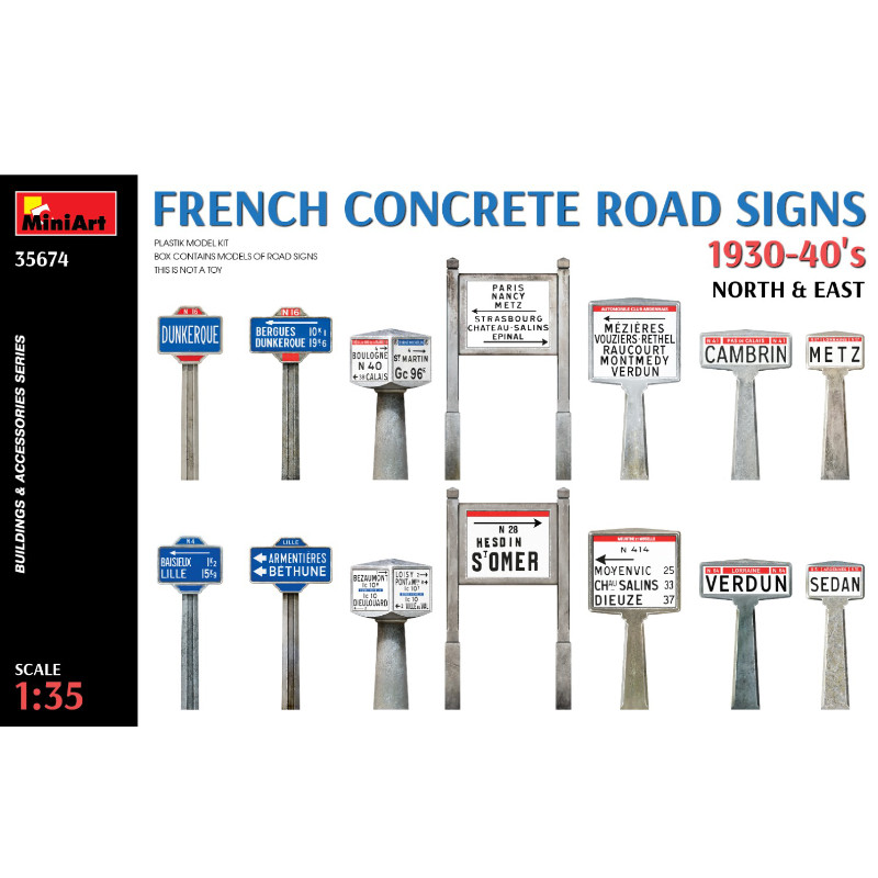 Signalisation routière française WWII - échelle 1/35 - MINIART 35674