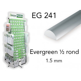 Evergreen EG241 - (x5) 1/2 rond styrène 1.5 mm