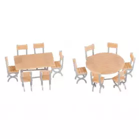 2 tables et 12 chaises - HO 1/87 - FALLER 180957