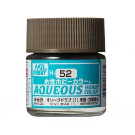 H-052 olive drab (1) satiné Mr Hobby Gunze Aqueous - pot acrylique 10 ml