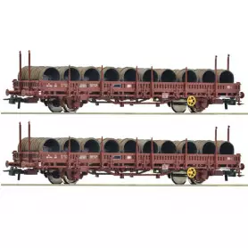 2x wagons à ranchers pivotants, SNCF ép IV - HO 1/87 - ROCO 6600119