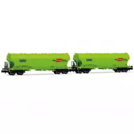 Set de 2 wagons-silos à 4 essieux « Rail Cargo Group » ép. VI - SNCF - N 1/160 - ARNOLD HN6707