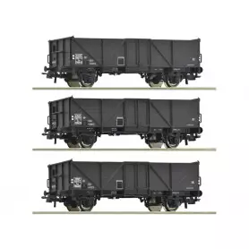 3x wagons tombereaux, SNCF ép III - HO 1/87 - ROCO 6600141