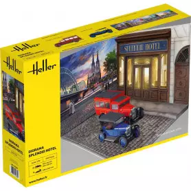 Diorama Citroen C4 "Splendid Hotel" et 5cv Trèfle - 1/24 - HELLER 50330