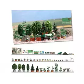 Ensemble de pots de fleurs et de plantes d'ornement - HO 1/87 - BUSCH 1211