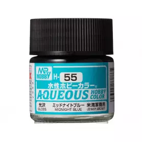 H-055 Midnight blue brillant Mr Hobby Gunze Aqueous - pot acrylique 10 ml