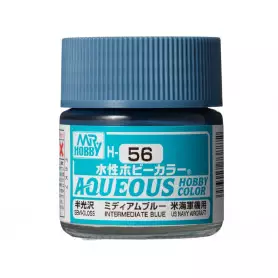 H-056 Bleu intermédiaire satiné Mr Hobby Gunze Aqueous - pot acrylique 10 ml
