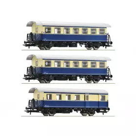 Set de 3x voitures voyageurs à essieux OBB ép. IV - HO 1/87 - ROCO 74192