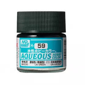 H-059 Vert IJN satiné Mr Hobby Gunze Aqueous - pot acrylique 10 ml