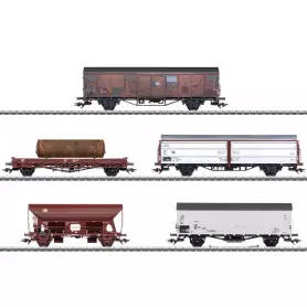 Coffret de 5x wagons marchandises ép. IV - HO 1/87 - Märklin 47371