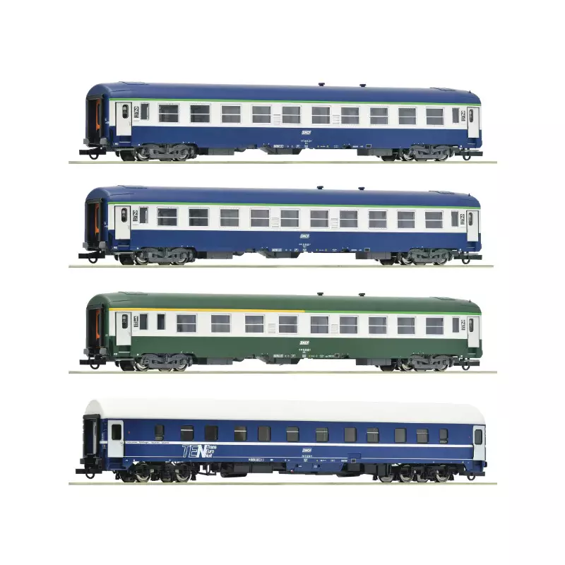 Coffret 4x voitures voyageurs SNCF "Arlberg-Express" ép. IV - HO 1/87 - ROCO 6200080