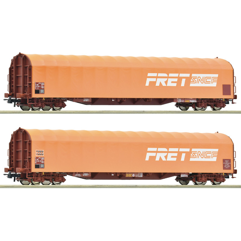 2x wagons à bâche coulissante, FRET SNCF ép IV-V - HO 1/87 - ROCO 6600161