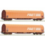 2x wagons à bâche coulissante, FRET SNCF ép IV-V - HO 1/87 - ROCO 6600161