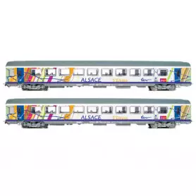 Coffret 2x voitures Corail A10tu+B11tu Alsace SNCF ép. VI - N 1/160 - Piko 94509