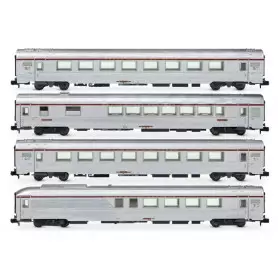Coffret 4 voitures type Mistral 69, TEE « Jules Verne » SNCF ép. IV - N 1/160 - ARNOLD HN4499