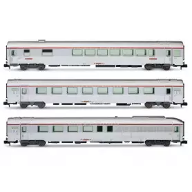 Coffret 3 voitures type Mistral 69, TEE Paris-Nice SNCF ép. IV - N 1/160 - ARNOLD HN4500
