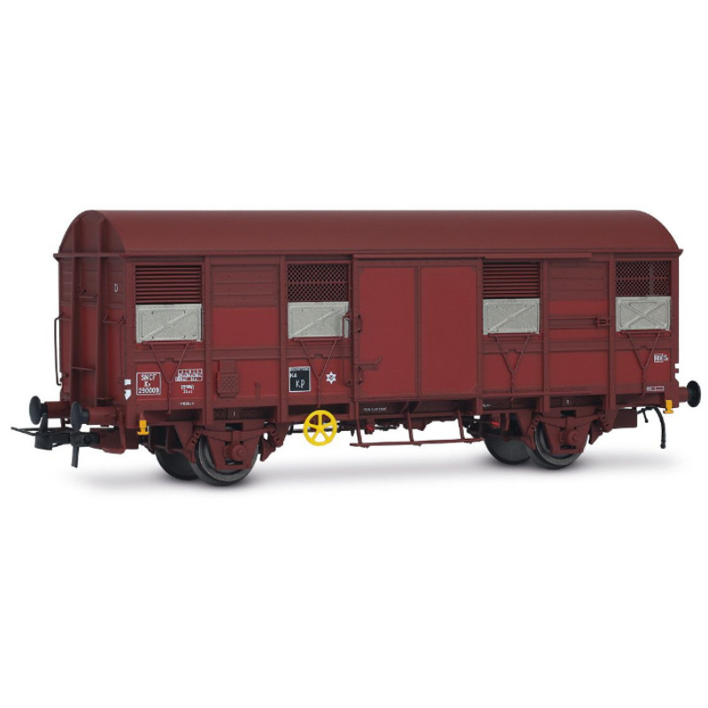 Wagon couvert K4, avec feux arrière rouges, ép. III SNCF - HO 1/87 - JOUEF HJ6291