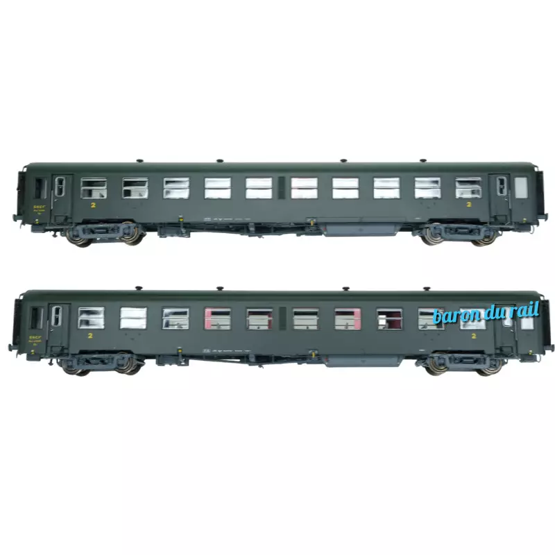 Coffret 2x Voiture USI courte Bmyfi U60 ép. IIId avec éclairage - HO 1/87 - LS Models 40021
