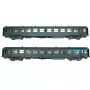 Coffret 2x Voiture USI courte Bmyfi U60 ép. IIId avec éclairage - HO 1/87 - LS Models 40021