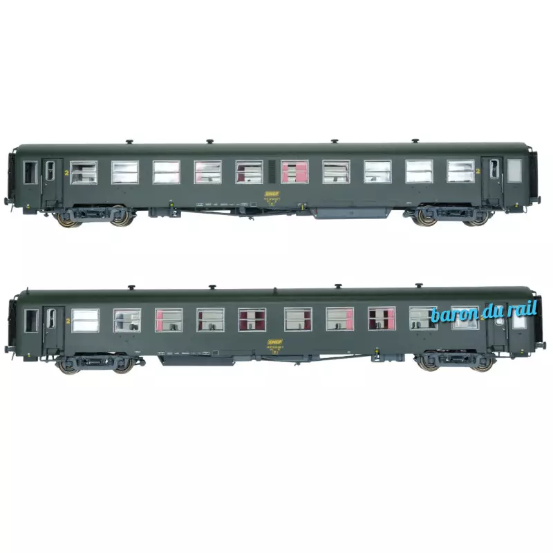 Coffret 2x Voiture USI courte B10t U60 ép. IVa avec éclairage - HO 1/87 - LS Models 40022