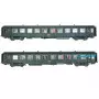 Coffret 2x Voiture USI courte B10t U60 ép. IVa avec éclairage - HO 1/87 - LS Models 40022