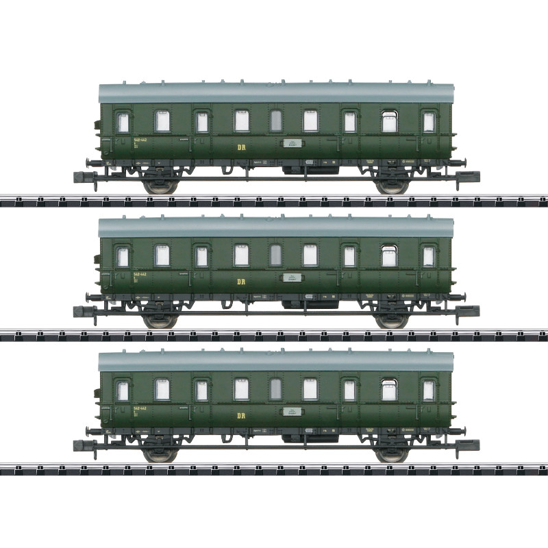 Coffret de 3x voitures voyageurs régionales DR - N 1/160 - MINITRIX 18277