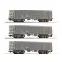 3x wagons de marchandises tombereaux ouverts SNCF ép V-VI - HO 1/87 - ROCO 6600203