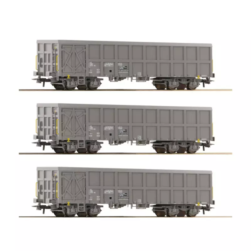 3x wagons de marchandises tombereaux ouverts SNCF ép V-VI - HO 1/87 - ROCO 6600203
