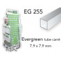 Evergreen EG255 - (x2) tube carré styrène 7.9 x 7.9 mm