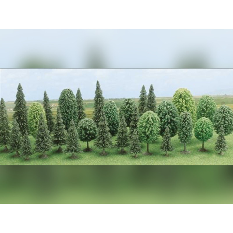 Busch 6489 - Assortiment 12 arbres mixtes échelle HO 1/87