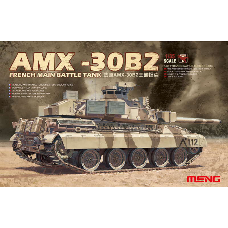 Char de combat principal français AMX-30B2 - échelle 1/35 - MENG TS-013