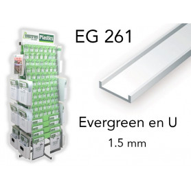 Evergreen EG261 - (x4) profilé en U styrène 1.5 mm