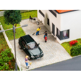 Feuille de décor en relief pavés gris mouchetés 300 x 120 mm - HO 1/87 - FALLER 170317