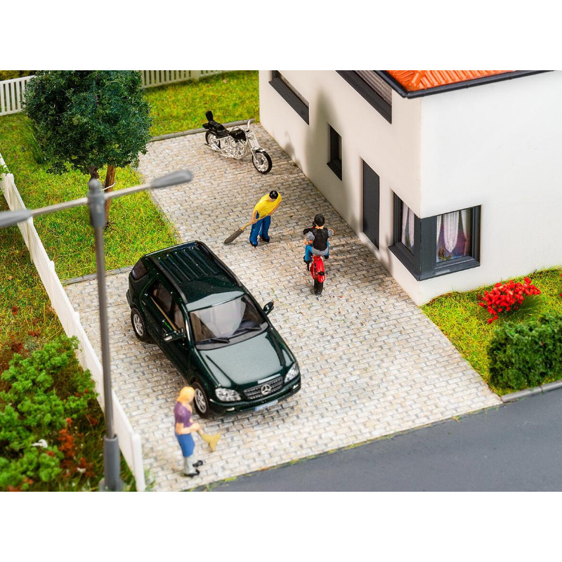 Feuille de décor en relief pavés gris mouchetés 300 x 120 mm - HO 1/87 - FALLER 170317